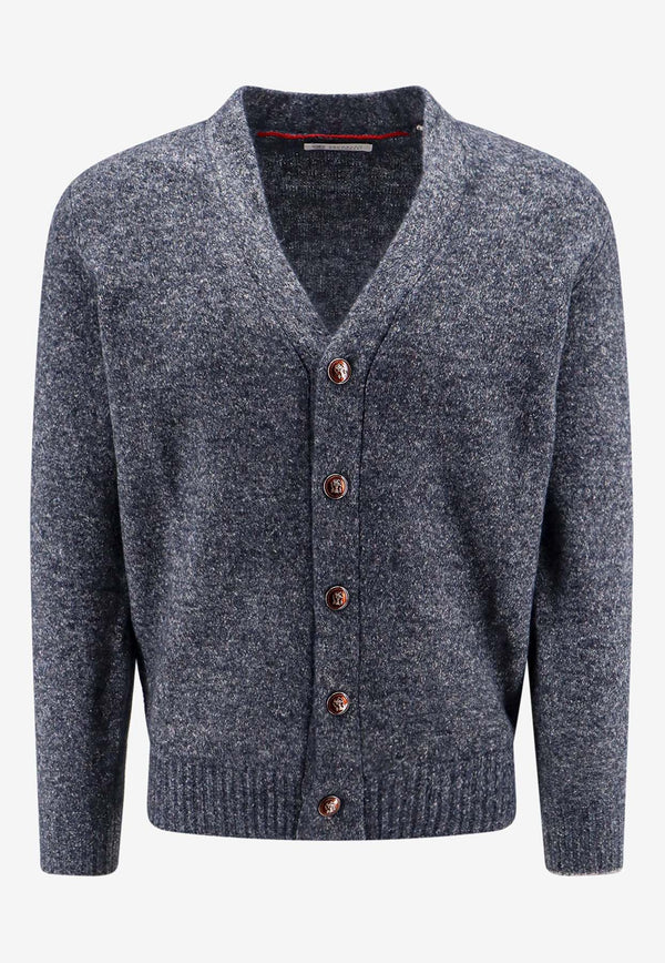 Brunello Cucinelli Knitted Alpaca Blend Cardigan Blue MSO706806_CCT90