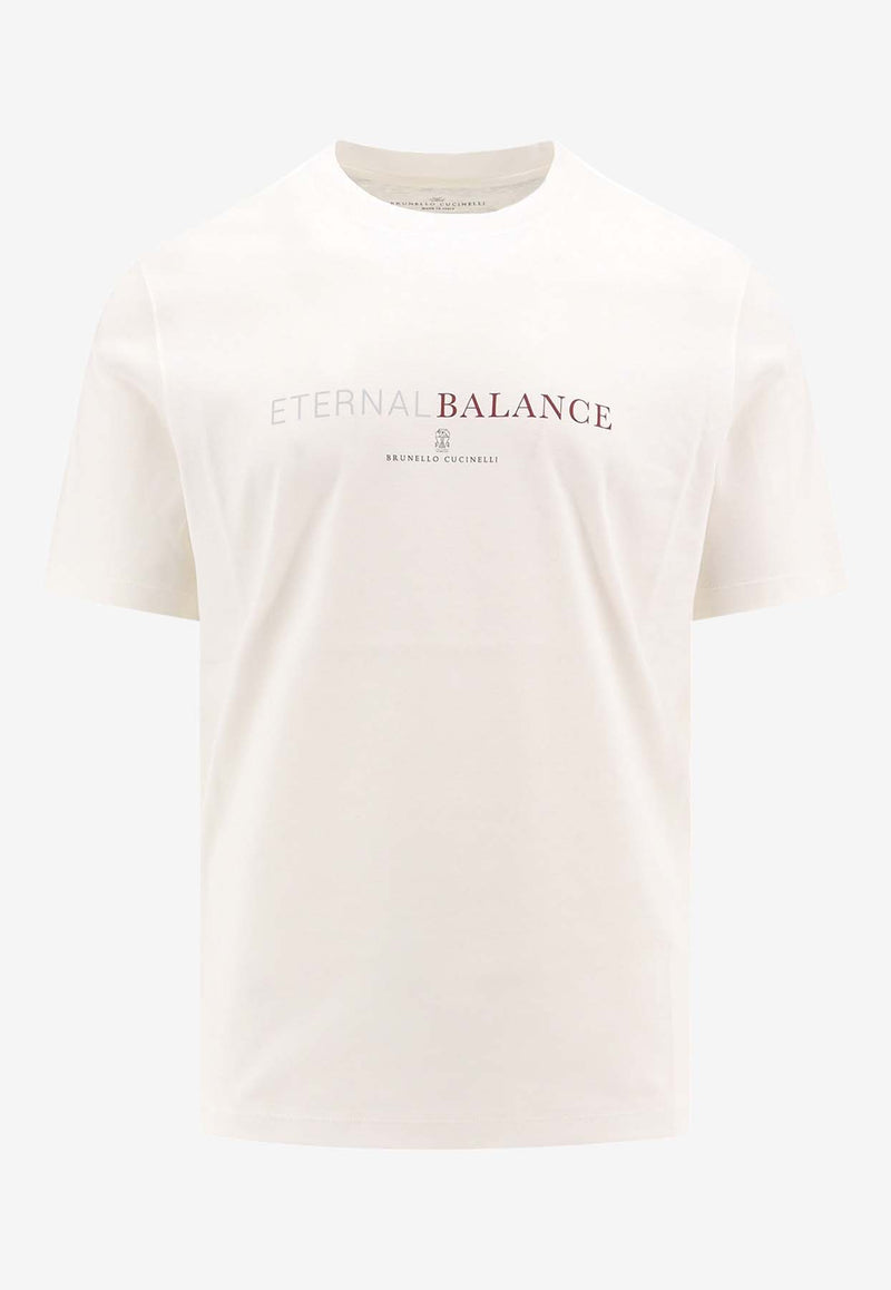 Brunello Cucinelli Eternal Balance Print T-shirt White M0B138433_CPH87