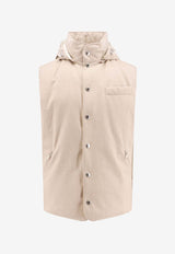 Brunello Cucinelli Hooded Nylon Padded Vest Beige MM4631775_CID85