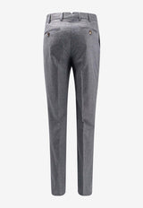 Brunello Cucinelli Straight-Leg Tailored Wool Pants Gray ME226I1770_C003