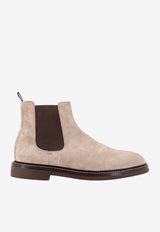 Brunello Cucinelli Slip-On Suede Ankle Boots Beige MZUPEAE818_C6465