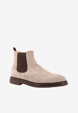 Brunello Cucinelli Slip-On Suede Ankle Boots Beige MZUPEAE818_C6465