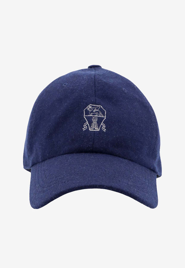 Brunello Cucinelli Logo Embroidered Baseball Cap Blue ML8969978_CXO09