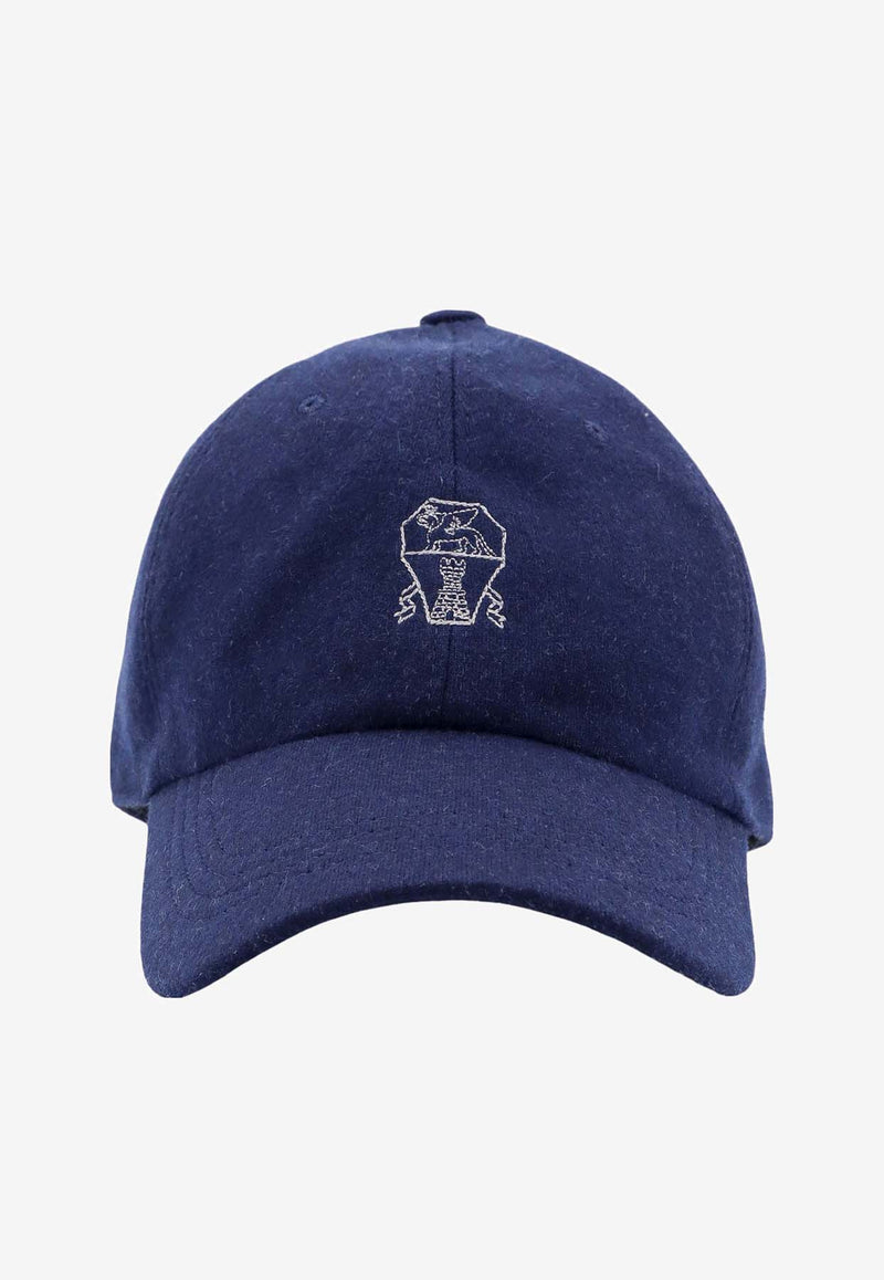 Brunello Cucinelli Logo Embroidered Baseball Cap Blue ML8969978_CXO09