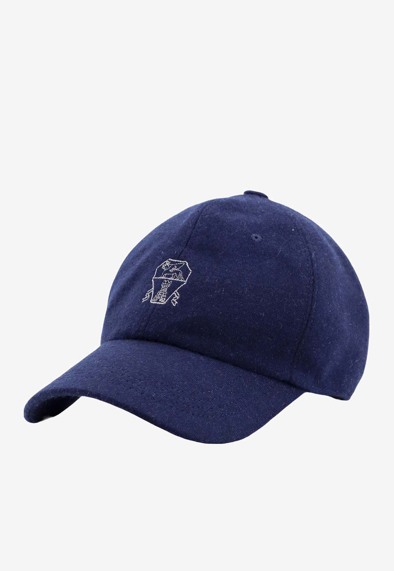 Brunello Cucinelli Logo Embroidered Baseball Cap Blue ML8969978_CXO09