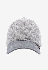 Brunello Cucinelli Herringbone Baseball Cap Gray MY4529939_CWU10