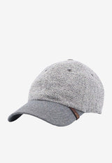 Brunello Cucinelli Herringbone Baseball Cap Gray MY4529939_CWU10