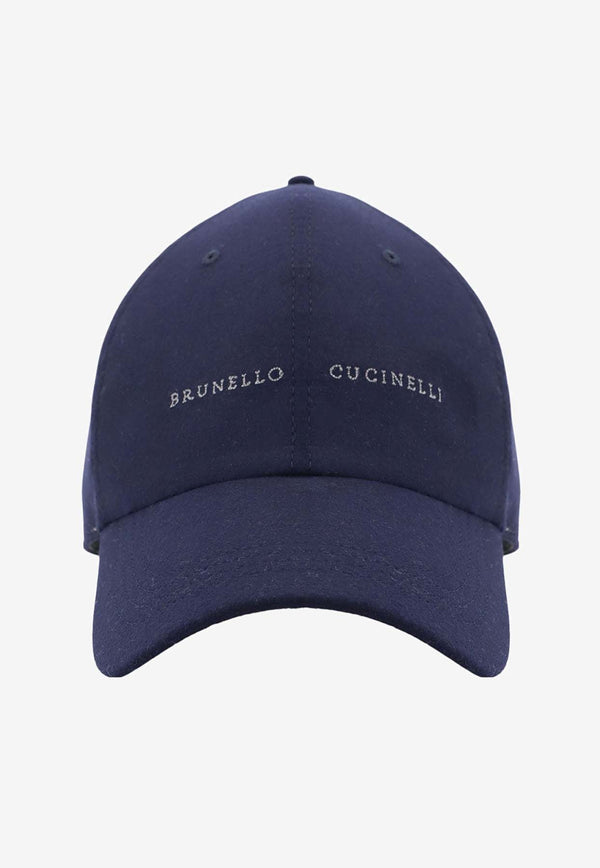 Brunello Cucinelli Logo Embroidered Baseball Cap Blue MR4369992_CXW63