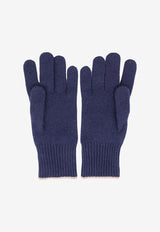 Brunello Cucinelli Rib Knit Cashmere Gloves Blue M2293118_CU715