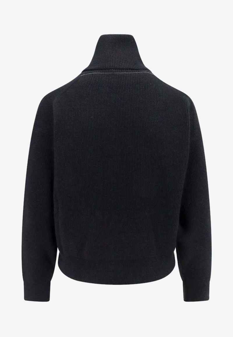 Brunello Cucinelli Wool-Blend Turtleneck Sweater Black M16129313_C101