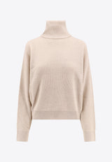 Brunello Cucinelli Turtleneck Knitted Wool Sweater Beige M16129313_C9504