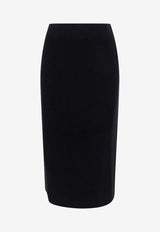 Brunello Cucinelli Ribbed Knit Midi Skirt Black M16129389_C101