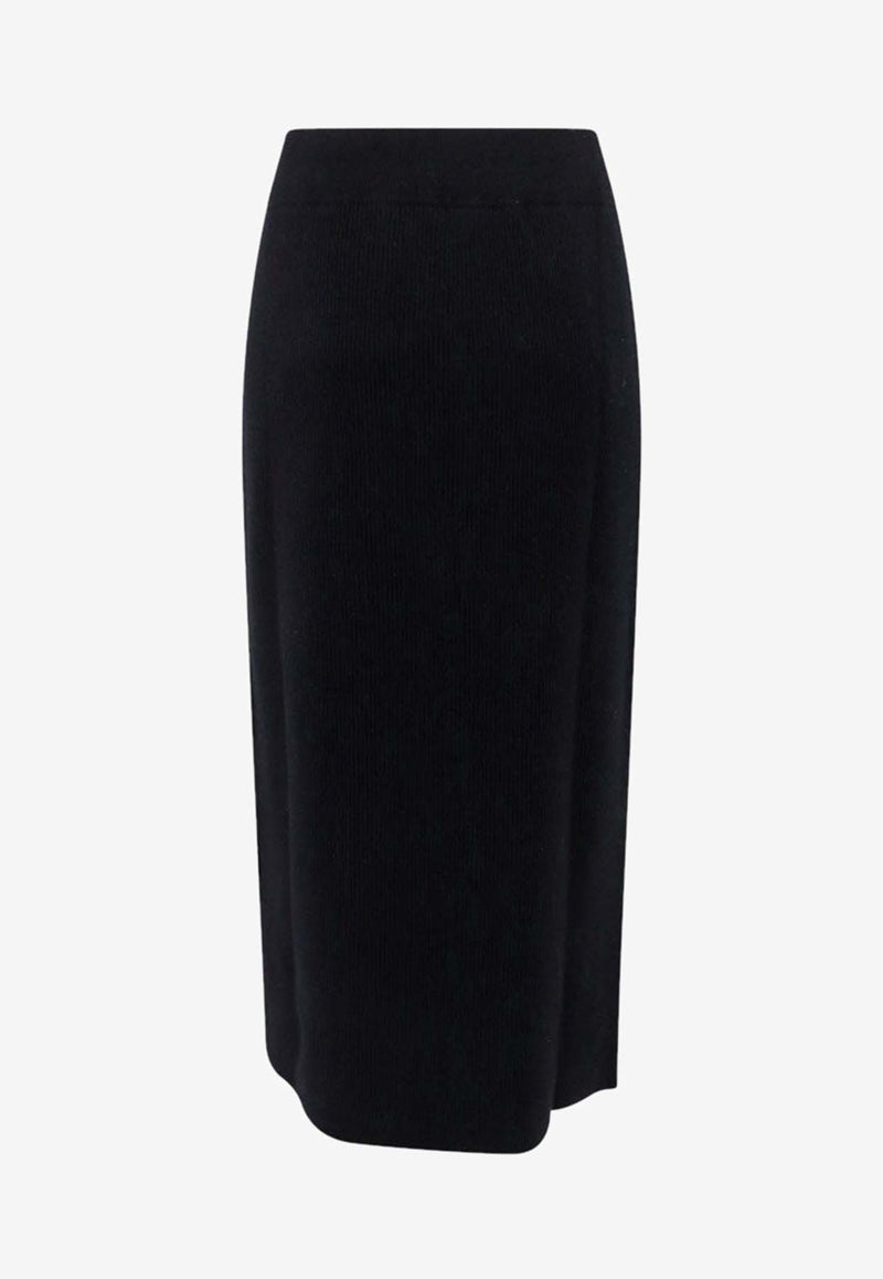 Brunello Cucinelli Ribbed Knit Midi Skirt Black M16129389_C101