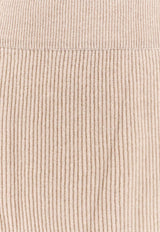 Brunello Cucinelli Ribbed Knit Midi Skirt Beige M16129389_C9504