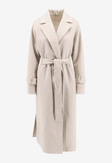 Brunello Cucinelli Belted Cashmere Long Coat White MD5039797_C075