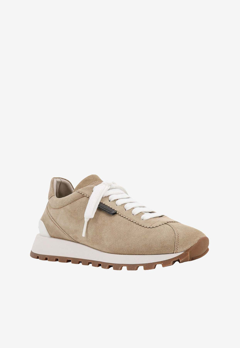 Brunello Cucinelli Suede Low-Top Sneakers Beige MZSFG2110_C9193