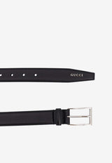 Gucci Rectangular Buckle Leather Belt Black 795635AADQX_1000