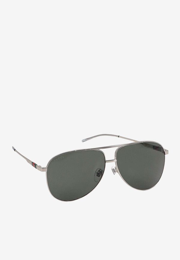 Gucci Web Stripes Aviator Sunglasses  Gray 797511I3330_8112