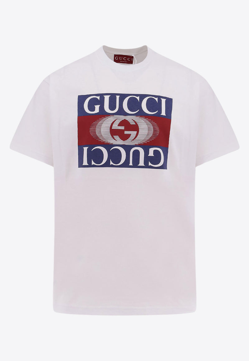 Gucci Logo Print Crewneck T-shirt White 796395XJGQ2_9074