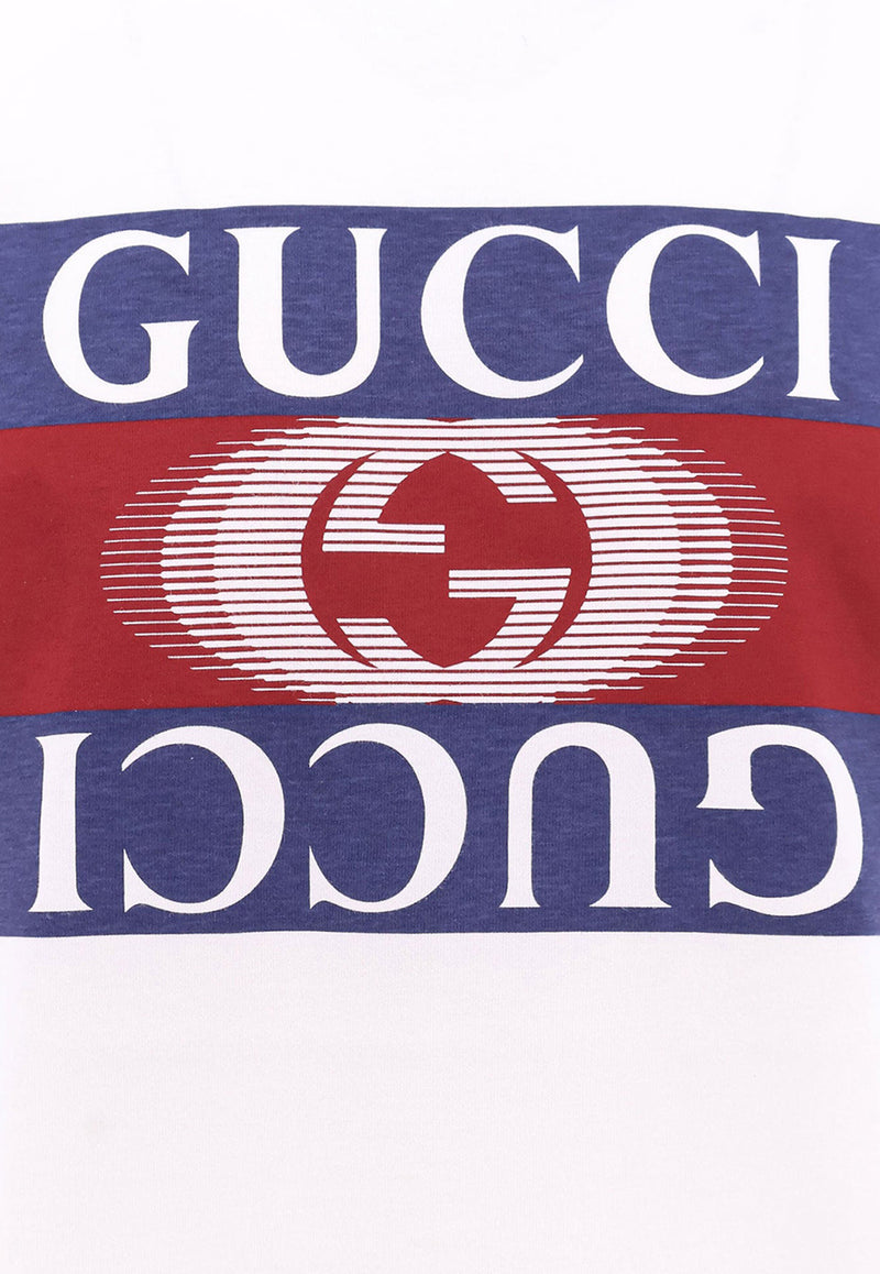 Gucci Logo Print Crewneck T-shirt White 796395XJGQ2_9074