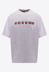 Gucci Web-Band Print Crewneck T-shirt Gray 784361XJGM9_1230