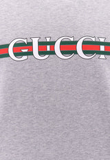 Gucci Web-Band Print Crewneck T-shirt Gray 784361XJGM9_1230