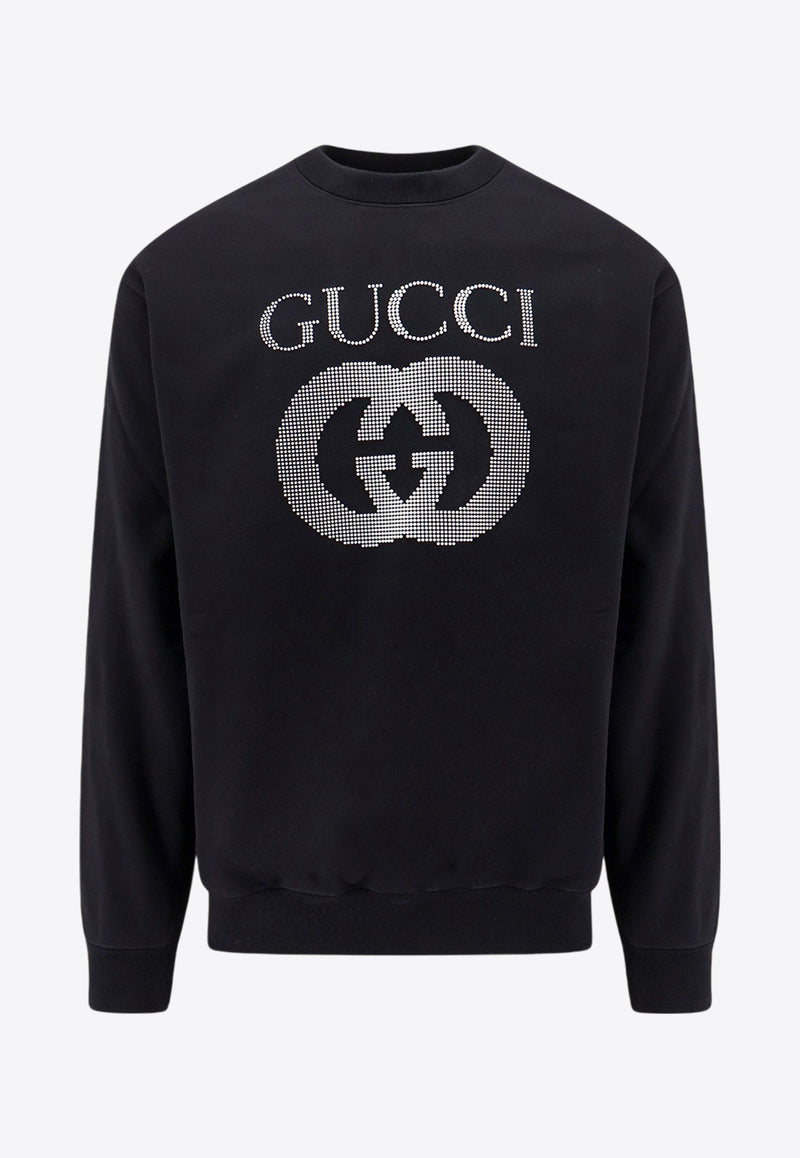 Gucci Embossed Logo Crewneck Sweatshirt Black 784413XJGQC_1043