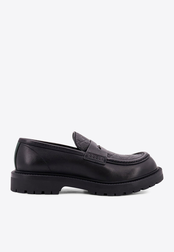 Gucci Web-Detail Leather Loafers Black 798532AADUQ_1072