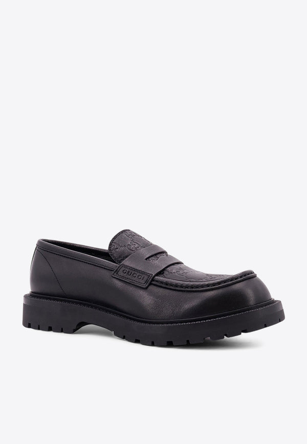 Gucci Web-Detail Leather Loafers Black 798532AADUQ_1072