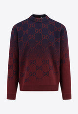 Gucci GG Jacquard Wool Ombre Sweater Blue 788533XKD42_4271