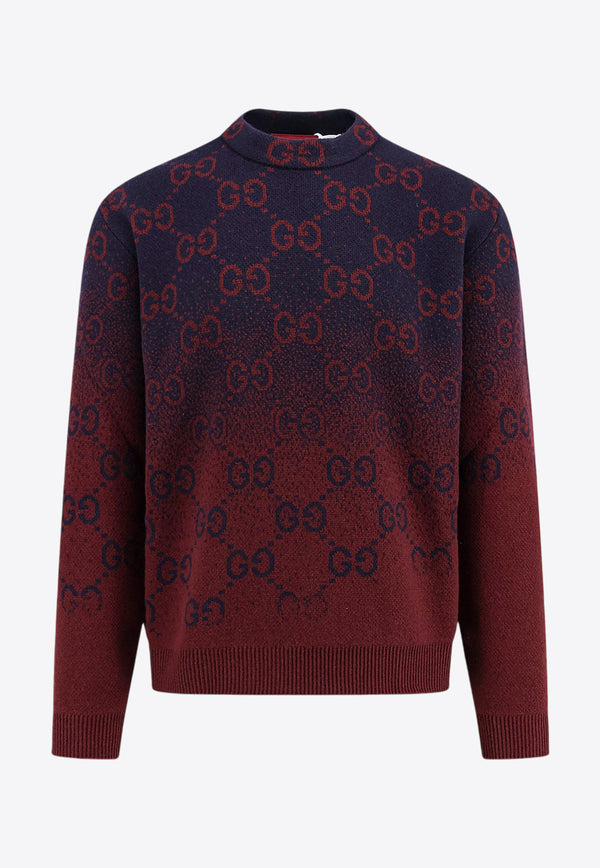 Gucci GG Jacquard Wool Ombre Sweater Blue 788533XKD42_4271