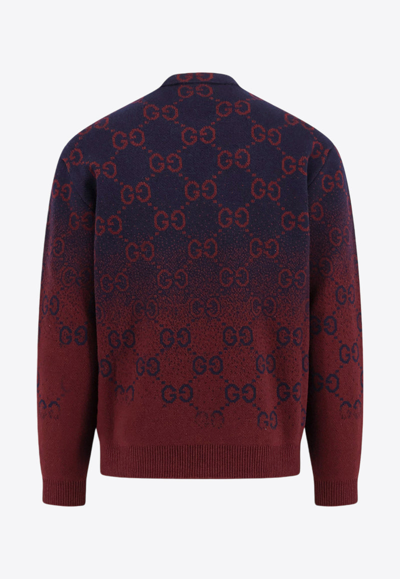 Gucci GG Jacquard Wool Ombre Sweater Blue 788533XKD42_4271