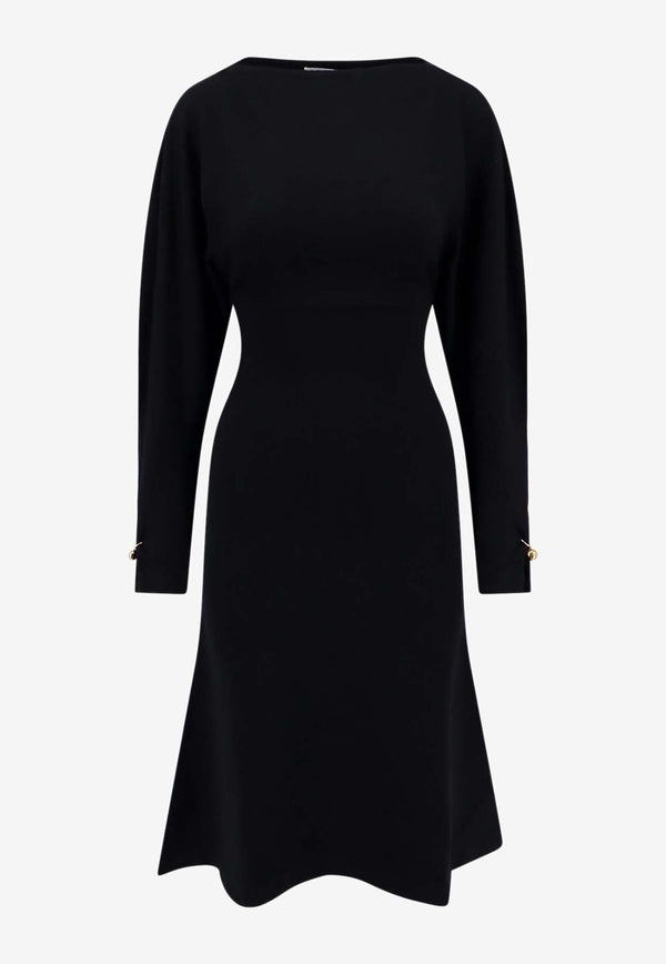 Philosophy Di Lorenzo Serafini Wool-Blend Midi Dress Black 04865704_0555