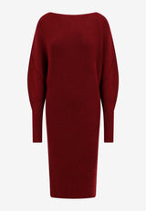 Philosophy Di Lorenzo Serafini Ribbed Wool Midi Dress Red 04935703_0142