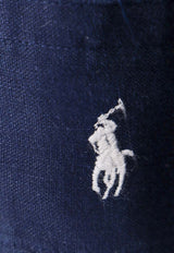 Polo Ralph Lauren Embroidered Logo Linen Shirt Blue 211892370_005