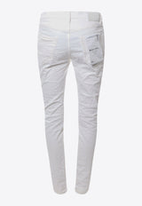 Purple Brand Logo Patch Skinny Jeans White P001LDWH324_WHITE