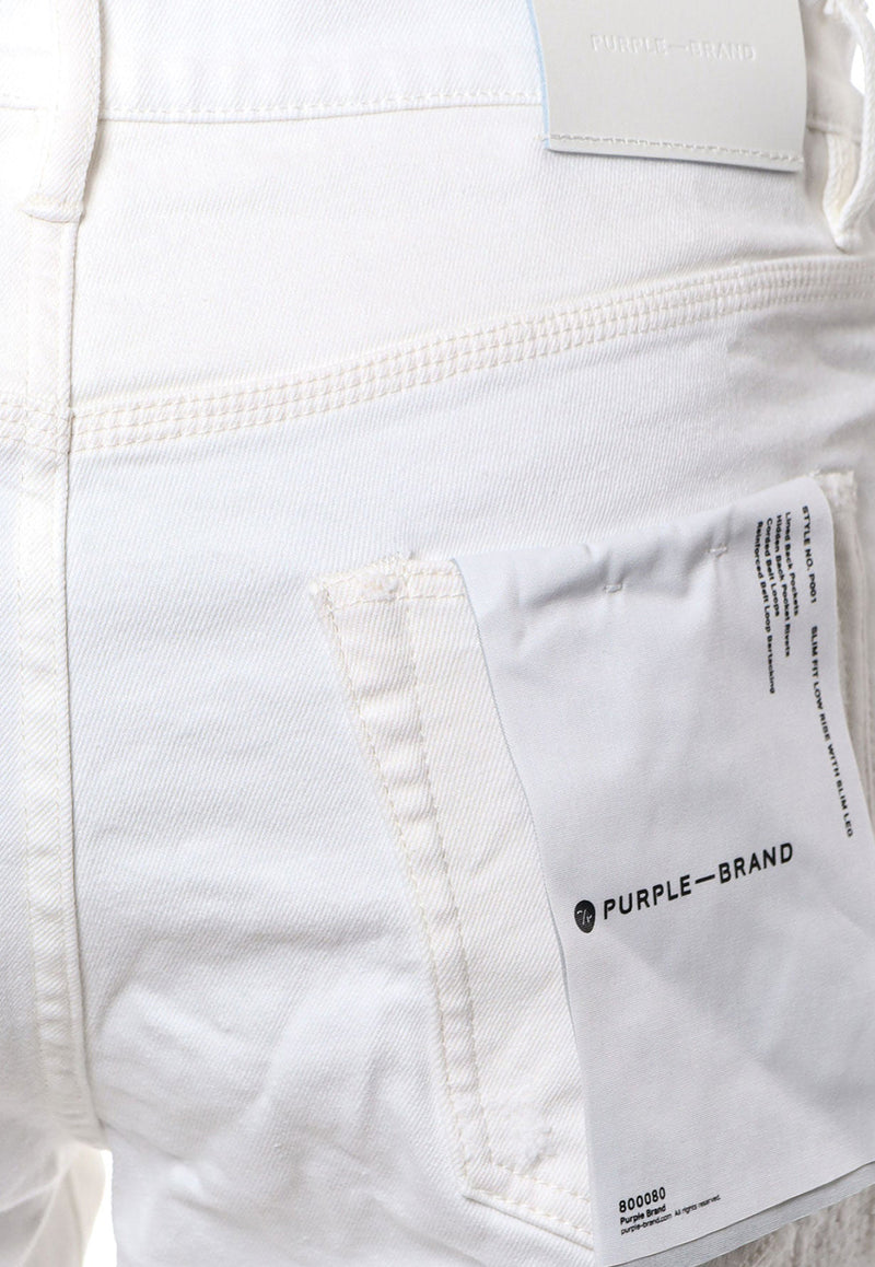 Purple Brand Logo Patch Skinny Jeans White P001LDWH324_WHITE