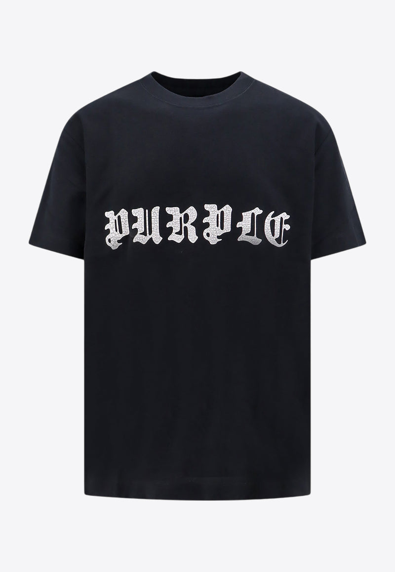 Purple Brand Logo Print Crewneck T-shirt Black P104JGBB324_BLACK