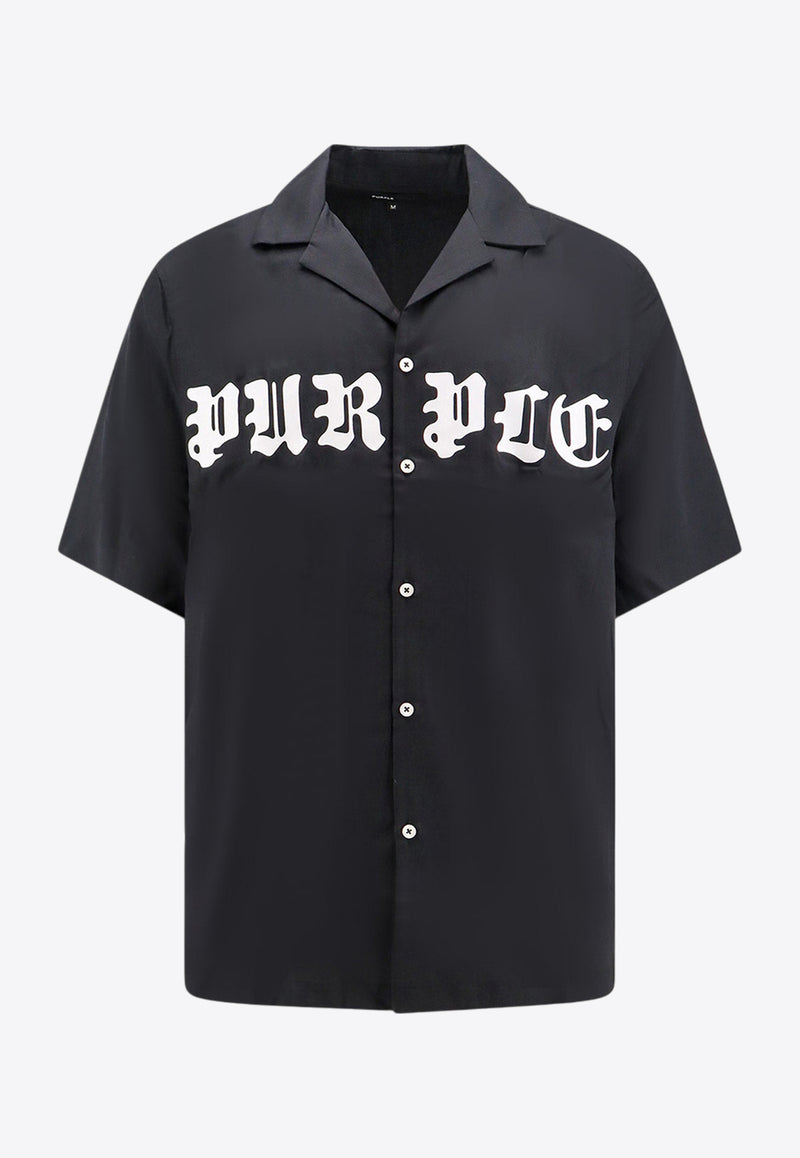 Purple Brand Logo Print Shirt Black P346LBBG324_BLACK