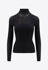 Versace Turtleneck Wool-Knit Sweater Black 10172411A11022_1B000