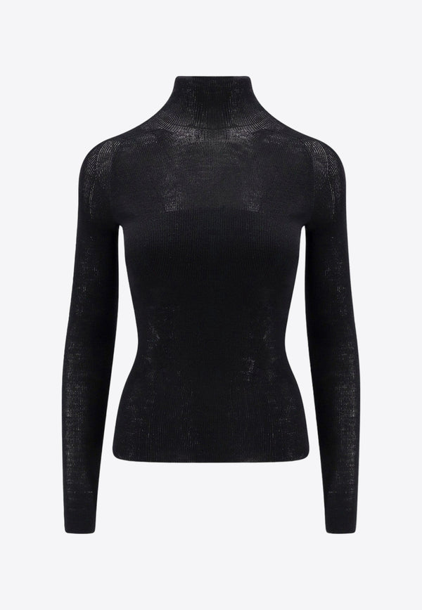 Versace Turtleneck Wool-Knit Sweater Black 10172411A11022_1B000