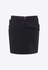 Versace Draped Wool Mini Skirt Black 10172691A12052_1B000