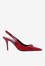 Versace Gianni Ribbon 85 Leather Slingback Pump Red 10137171A08983_1RB3P