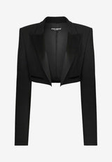 Dolce & Gabbana Cropped Tuxedo Blazer Black F2919TFU21E_N0000