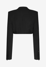 Dolce & Gabbana Cropped Tuxedo Blazer Black F2919TFU21E_N0000