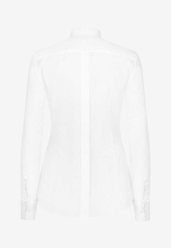 Dolce & Gabbana Plastron Yoke Long-Sleeved Shirt White F5S88TGDCPJ_W0800