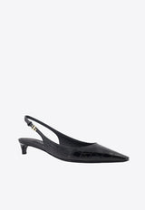 Dolce & Gabbana 30 Croc-Embossed Leather Slingback Pumps Black CG0804A5491_8B956