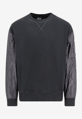 C.P. Company Lens Embellished Paneled Sweatshirt Black 17CMSS003A005835M_995