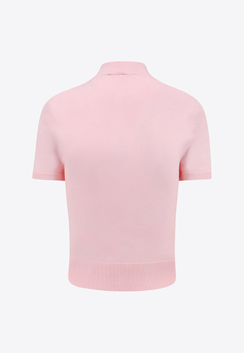 Alexander Wang Raised Logo Knitted Top Pink 4KC3241029_684A