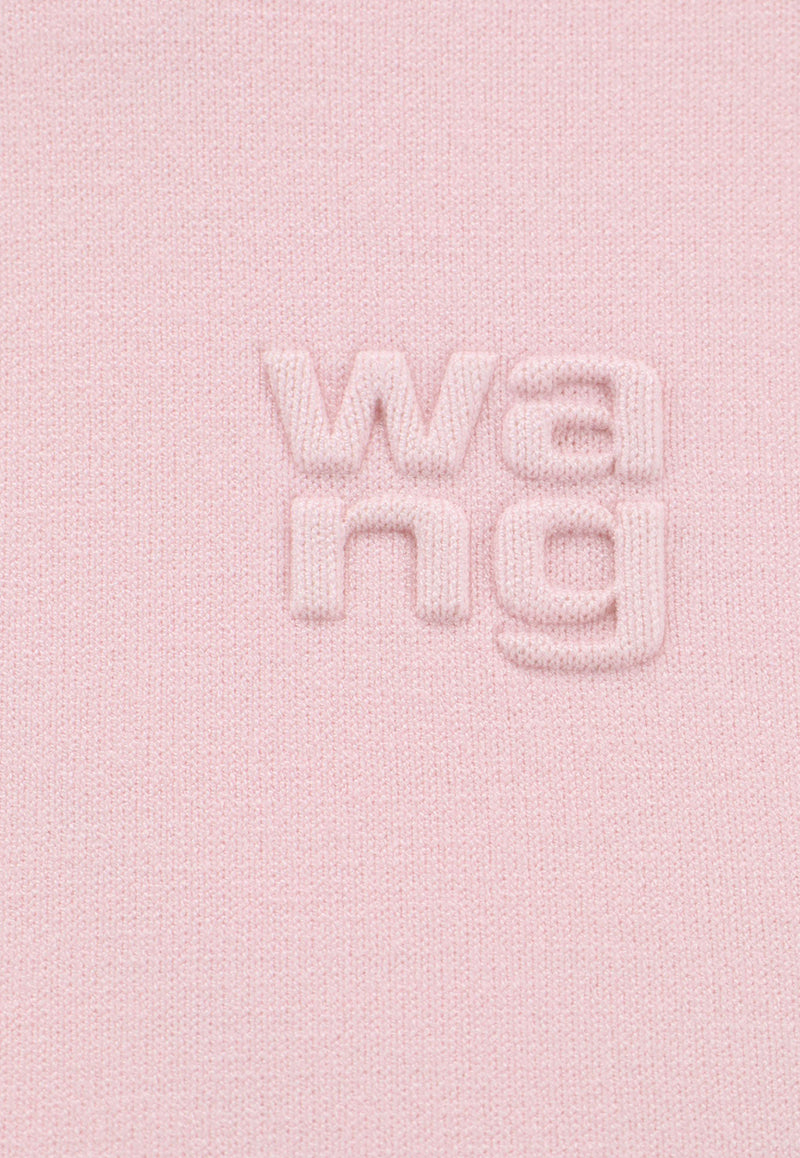 Alexander Wang Raised Logo Knitted Top Pink 4KC3241029_684A